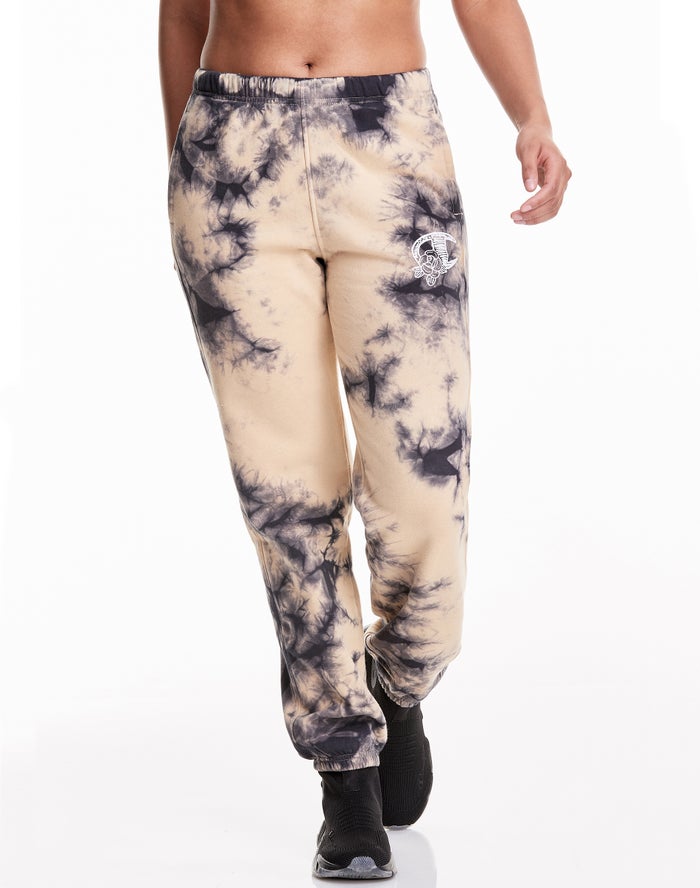 Champion Womens Sweatpants NZ - Galaxy Dye Boyfriend Cream/Black ( 8351-OFYEQ )